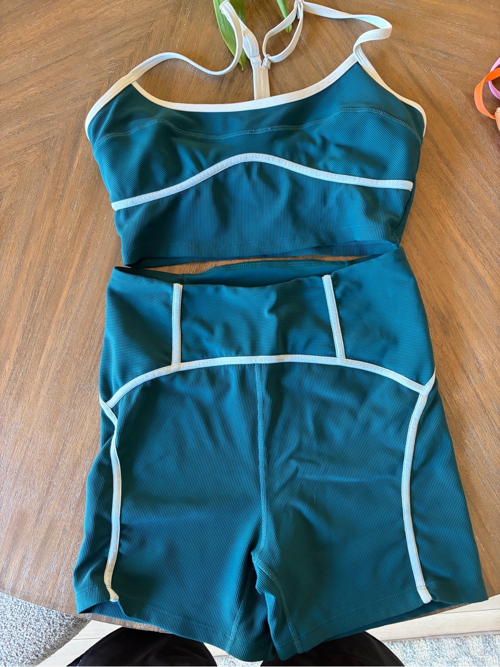 l*space Teal Active Two-Piece with White Trim